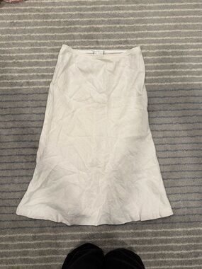 White Linen A-Line Skirt - Agnes B Paris